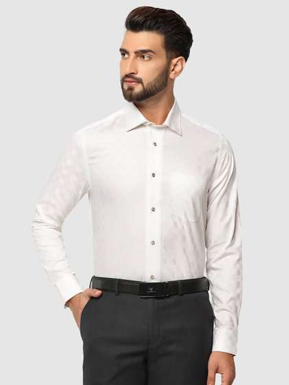 Blackberrys Straight Slim Fit Micro Checked Pure Cotton Formal Shirt