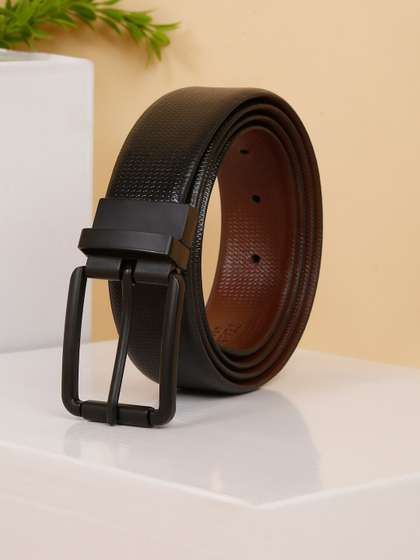 Teakwood Leathers Men
                    Textured Leather Reversible Belt