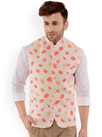 Hangup Men Printed Nehru Jacket