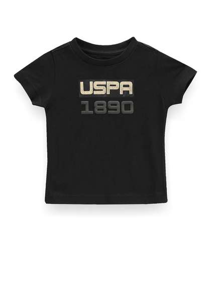 U.S. Polo Assn. Kids Boys Typography Printed Pure Cotton T-shirt