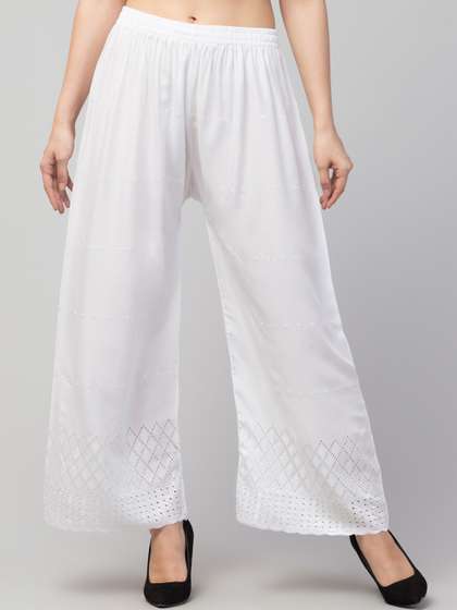 Trend Level Geometric Embroidered Palazzos