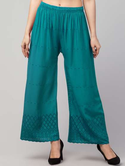 Trend Level Geometric Embroidered Palazzos