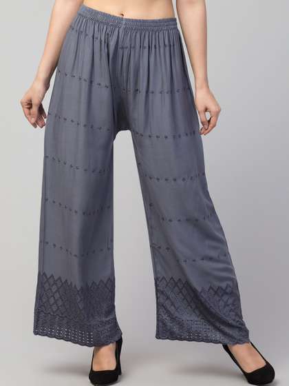 Trend Level Geometric Embroidered Palazzos
