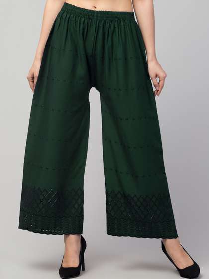 Trend Level Geometric Embroidered Palazzos