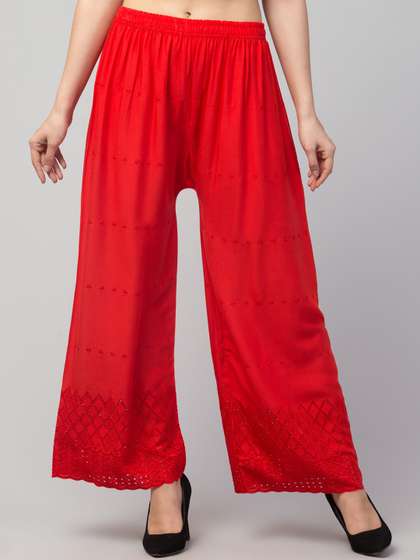 Trend Level Geometric Embroidered Palazzos