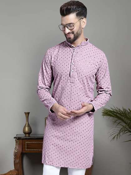 Jompers Embellished Thread Work Pure Cotton Kurta