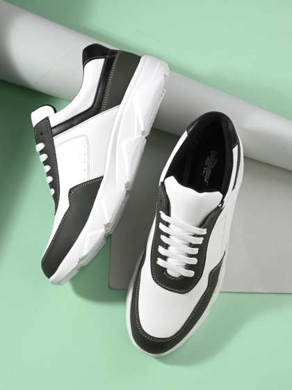 Price History of Roadster The Lifestyle Co. Men White Olive Green Colourblocked Lightweight Sneakers from Myntra 111 7887399