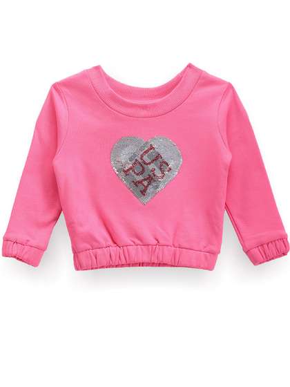 U.S. Polo Assn. Kids
                    Girls Typography Printed Cotton Sweatshirt