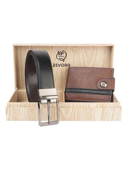 ZEVORA Leather
                    Reversiable Belt And Wallet Gift Set