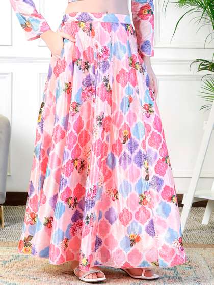 NEUDIS Printed Maxi Lehenga Skirts