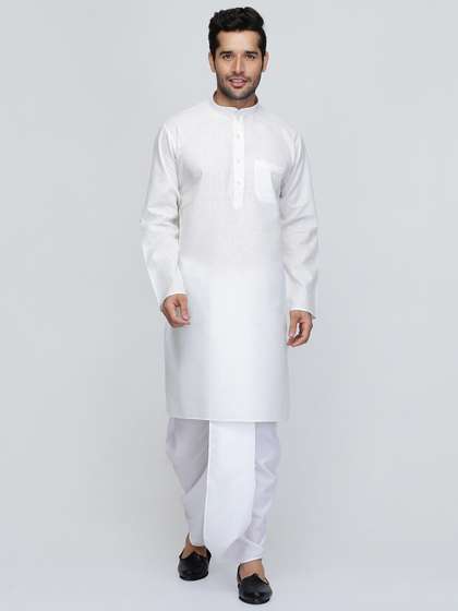 ROYAL KURTA Mandarin Collar Cotton Kurta