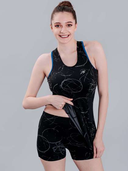 Keepfit Abstract
                        Printed Swim Set With Padded Top and Boyshorts