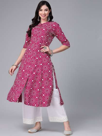 Stylum Ethnic Motifs Printed Mandarin Collar A-Line Kurta