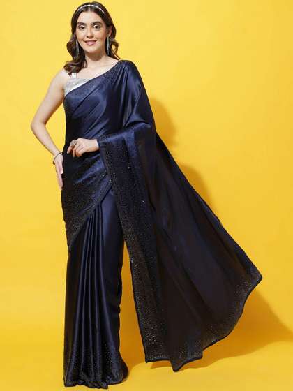 kasee Embellished
                        Beads and Stones Satin Saree