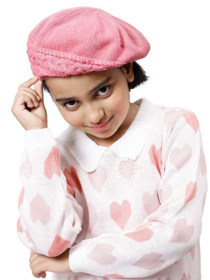 Bharatasya Girls Knitted
                    Seamless Cotton Afghani Slouch Hat