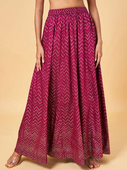 RANGMANCH BY PANTALOONS Printed Flared Skirt