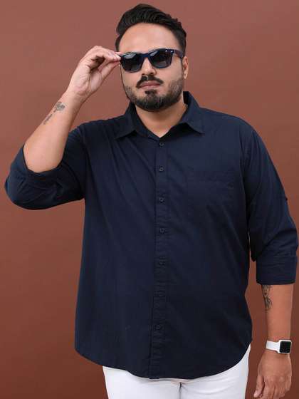 HIGHLANDER Plus Size Cotton Casual Shirt