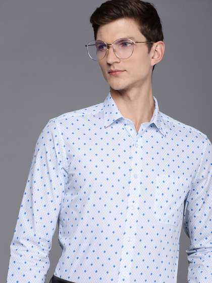 Louis Philippe Slim Fit Pure Cotton Checked Formal Shirt