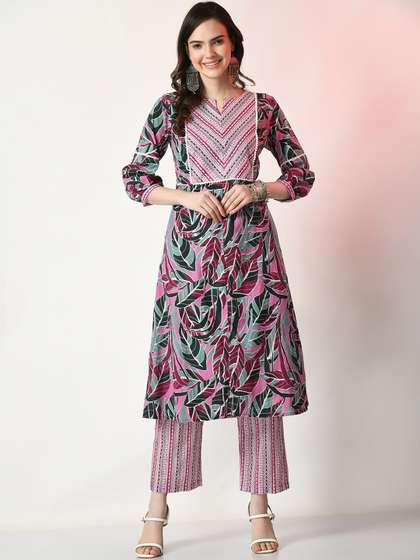 Sangria Floral Printed Kurta Set
