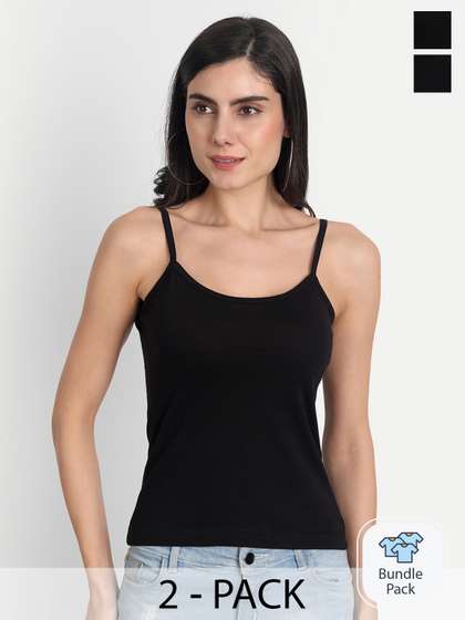 Aimly Pack of 2
                        Spaghetti Shoulder Straps Cotton Camisole