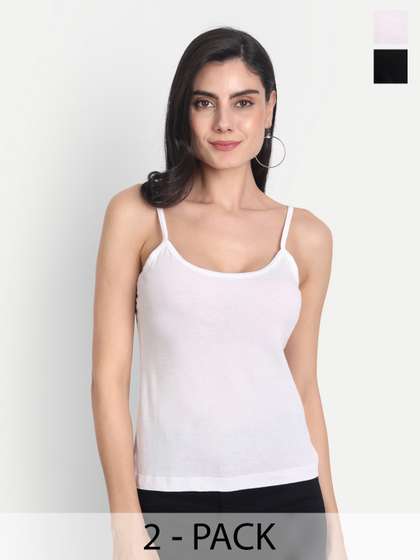Aimly Pack Of 2
                        Cotton Spaghetti Camisoles