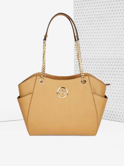 Michael Kors Handbags Online In India Michael Kors Brown Solid Leather Shoulder Bag