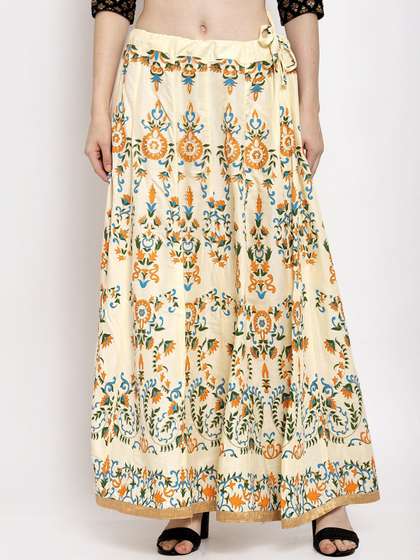 Trend Level Printed Flared Maxi Skirts
