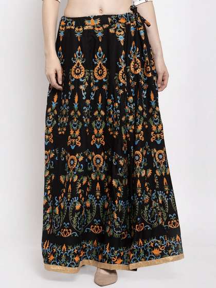 Trend Level Printed Flared Maxi Skirts