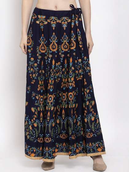 Trend Level Printed Flared Maxi Skirts