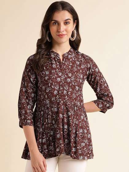 Fabclub Floral Printed A Line Kurti