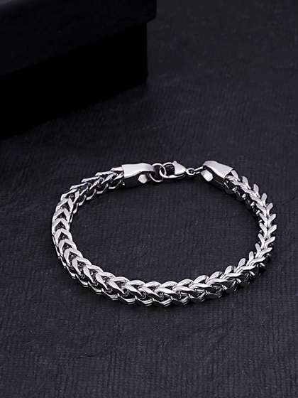 Yellow Chimes Men
                    Rhodium-Plated Silver-Toned Stainless Steel
                    Bracelet