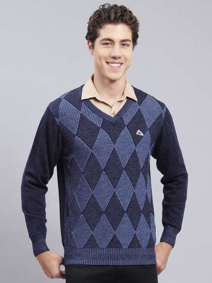 Monte Carlo Checked Woollen Pullover Sweaters