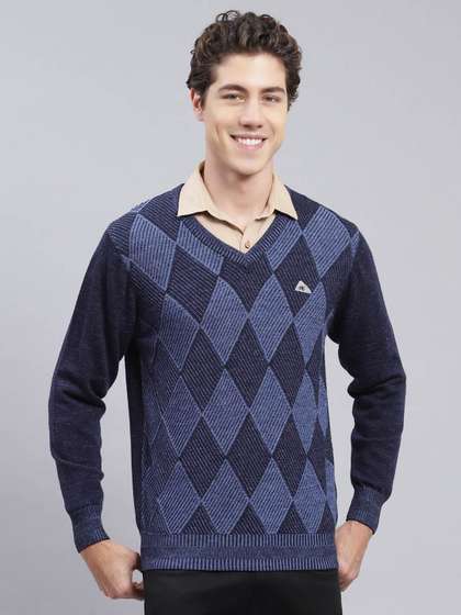 Monte Carlo Checked Woollen Pullover Sweaters