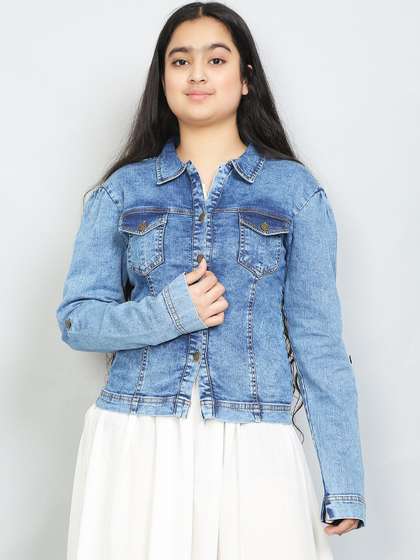 VYN Girls Spread Collar Denim Jacket