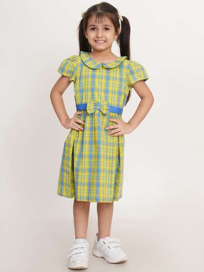 Creative Kids Girls
                    Checked Peter Pan Collar Fit & Flare Dress