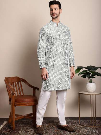 Anouk Embroidered Cotton Silk Kurta