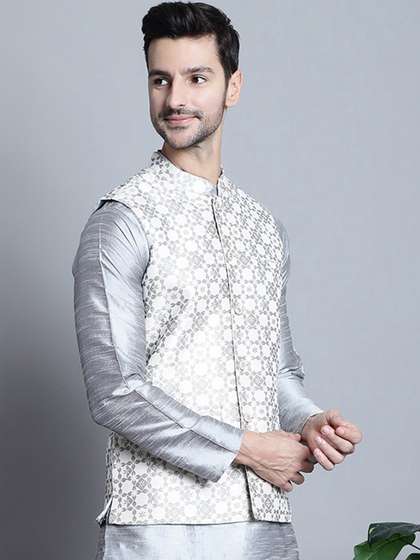 Jompers Woven Design Nehru Jacket