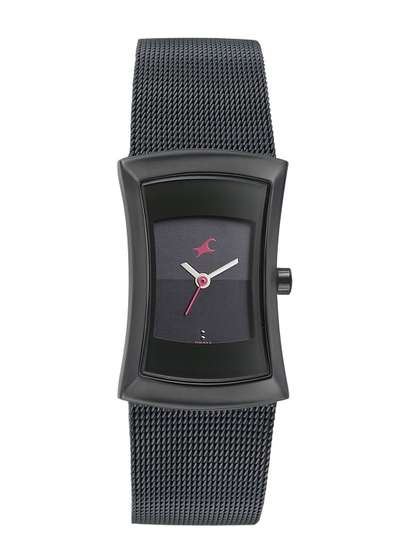 Fastrack Pulse Quartz
                    Analog With Black Dial Watch For Girls - Nt6093nm01