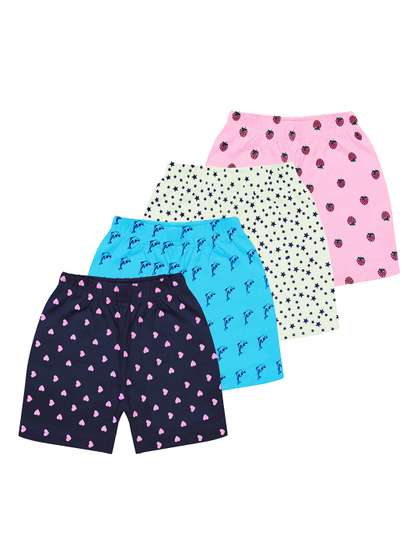MIST N FOGG Kids Pack
                      Of 4 Printed Cotton Shorts