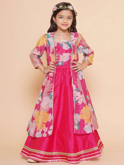 Bitiya by Bhama Girls
                    Floral Printed Ready to Wear Lehenga & Blouse
                    With Shrug