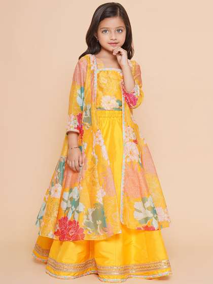 Bitiya by Bhama Girls
                      Floral Printed Ready to Wear Lehenga & Blouse
                      With Shrug