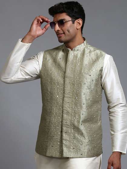 VASTRAMAY Embellished Nehru Jackets
