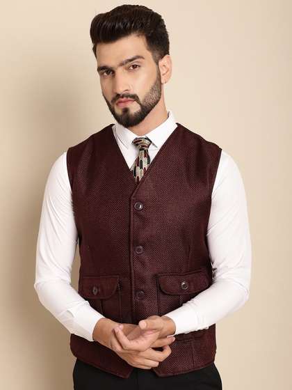 even Woven Design Nehru Jacket