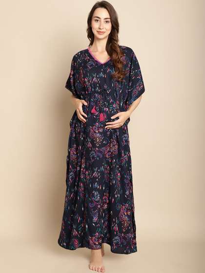 Secret Wish
                          Printed Maternity Maxi Kaftan Nightdress