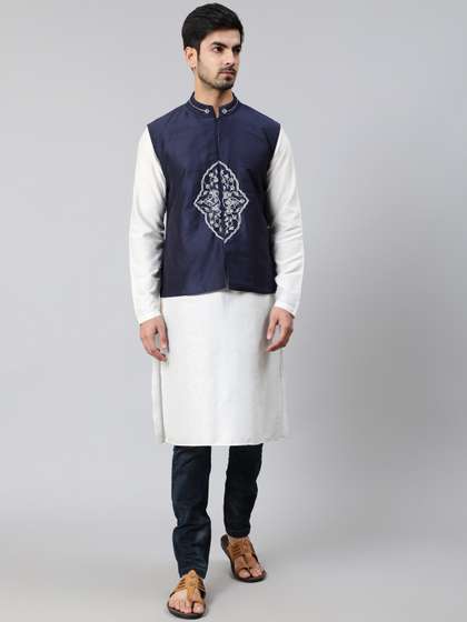 AKS Cotton Kurta With Nehru Jacket