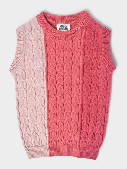MiArcus Kids Cable Knit
                    Woollen Sleeveless Sweater
