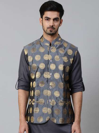 AKS Woven Design Nehru Jacket