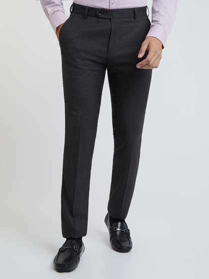 Raymond Men Slim Fit
                        Textured Formal Trousers