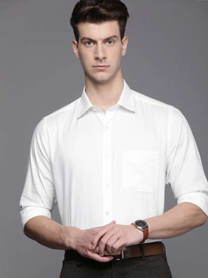 Raymond Self Design Textured Slim Fit Pure Cotton Formal Shirt