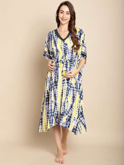 Secret Wish Printed
                        Maternity Kaftan Nightdress